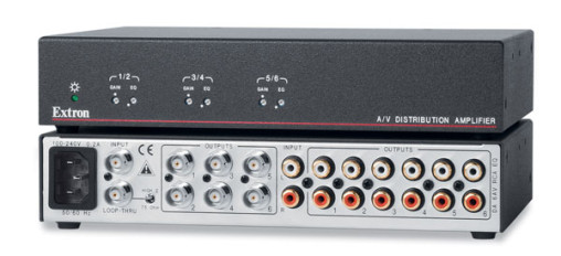 Video- / Audio-Verteiler Extron DA 6AV RCA EQ, 1 In, 6 Out (Audio+Video)